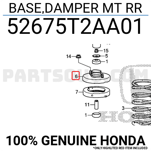 Bát Bèo Giảm Xóc Sau Honda Accord Mã phụ tùng 52675T2MT01