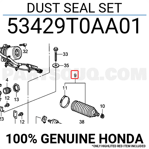 Chụp Bụi Thước Lái Honda Cr-V Mã phụ tùng 53429T0AA01