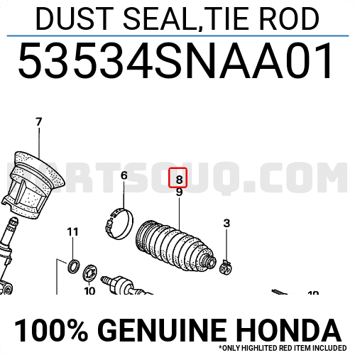 Chụp Bụi Thước Lái Honda Cr-V Mã phụ tùng 53534snaa01