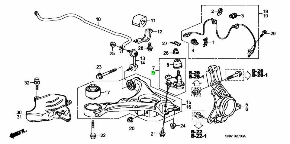 Rotuyn Trụ Đứng - L Honda Civic Mã phụ tùng 51230SNAA02