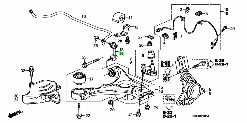Rotuyn Cân Bằng Trước - L Honda Civic Mã phụ tùng 51321SNAA02