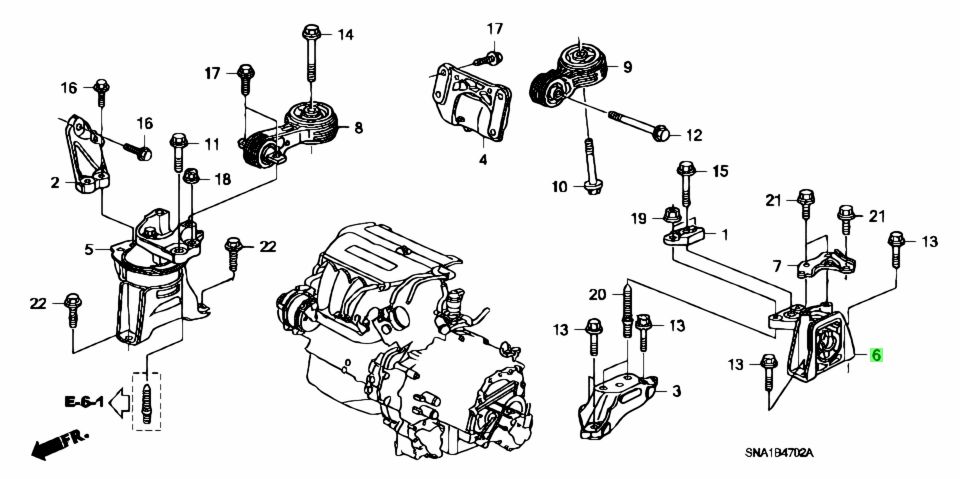 Chân Treo Hộp Số Tự Động 2.0 Honda Civic Mã phụ tùng 50850sng981