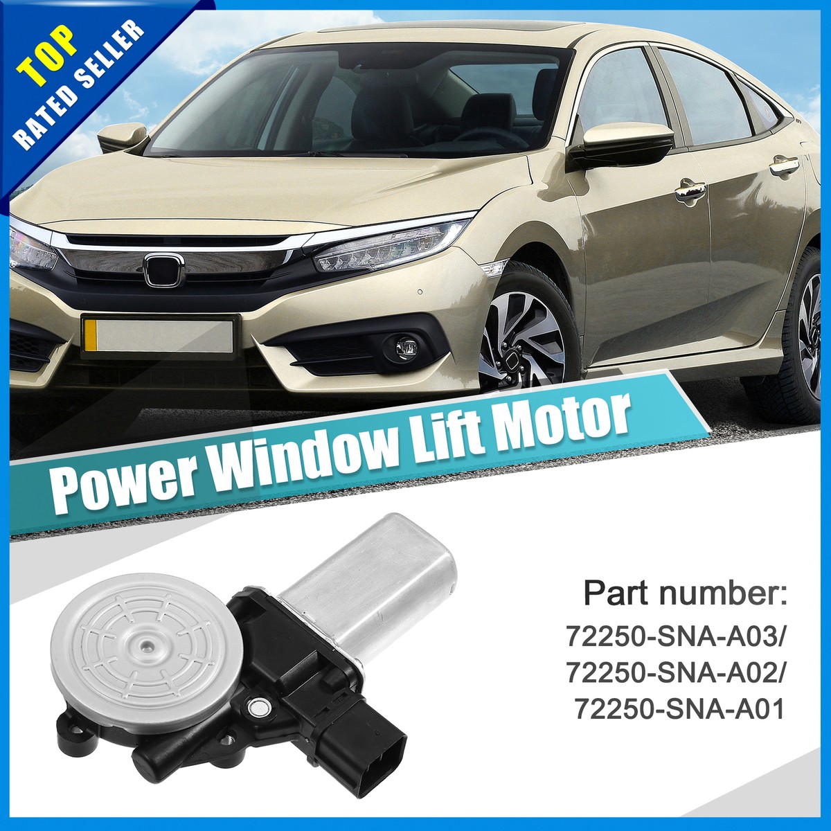 Com Pa Lên Xuống Kính Trước Trái Honda Civic Mã phụ tùng 72250snaa02