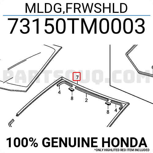 Gioăng Kính Chắn Gió Honda Civic Mã phụ tùng 73150tm0003