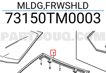 Gioăng Kính Chắn Gió Honda Civic Mã phụ tùng 73150tm0003