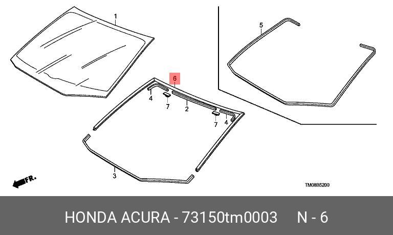 Gioăng Kính Chắn Gió Honda Civic Mã phụ tùng 73150tm0003
