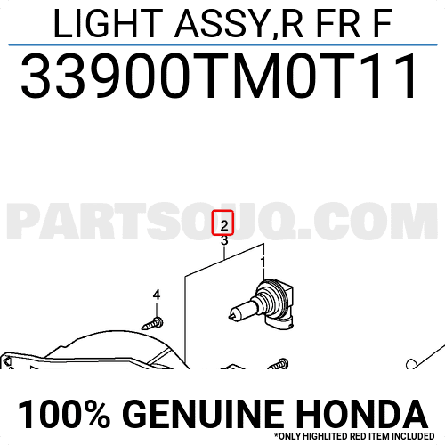 Đèn Gầm Phải Honda City Mã phụ tùng 33900TM0T11