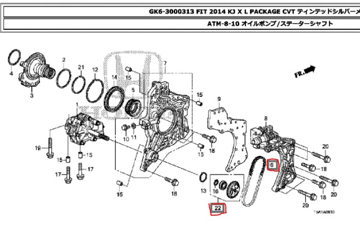 Xích Hộp Số Cvt Honda City Mã phụ tùng 25165PLY003