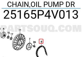 Xích Hộp Số Cvt Honda City Mã phụ tùng 25165PLY003