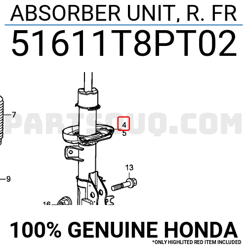 Giảm Xóc Trước Phải Honda Cr-V Mã phụ tùng 51611TFAT02