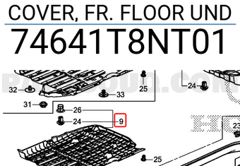 Chắn Bùn Sàn Xe Honda City Mã phụ tùng 74641T9AT00