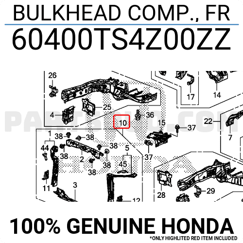 Khung Xương Đầu Xe Honda Civic OEM 60400TS4Z00ZZ-oe