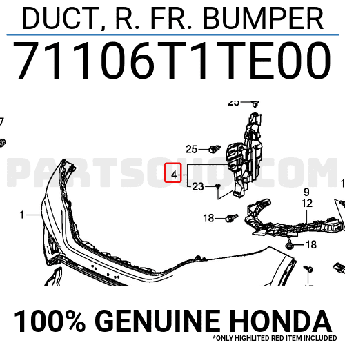 Ốp Đèn Gầm Phải Honda Cr-V Mã phụ tùng 71106tmct00