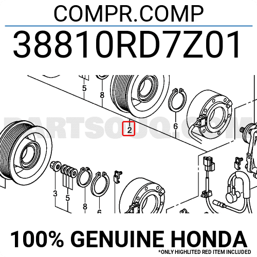 Lốc Điều Hòa Honda City Mã phụ tùng 38810RD7Z03