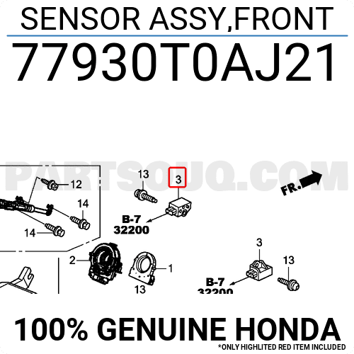 Cảm Biến Va Chạm Đầu Xe Honda Cr-V Mã phụ tùng 77930t0aj21