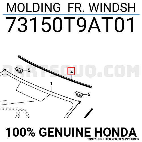 Gioăng Kính Chắn Gió Phía Trên Honda City Mã phụ tùng 73150T9AT01