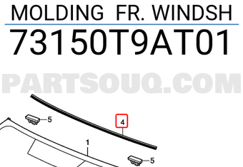 Gioăng Kính Chắn Gió Phía Trên Honda City Mã phụ tùng 73150T9AT01