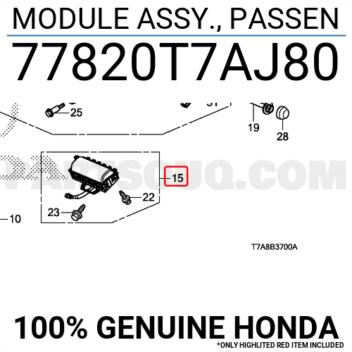 Túi Khí Phụ Honda City Mã phụ tùng 77820T9AJ8