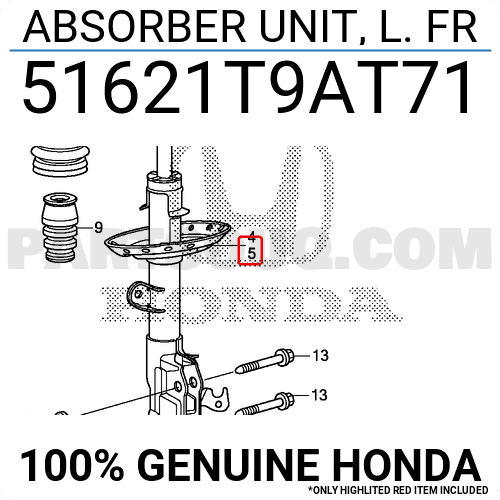 Giảm Xóc Trước Trước Honda City Mã phụ tùng 51621T9AT71