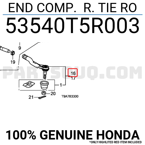 Rotuyn Lái Ngoài Phải Honda City Mã phụ tùng 53540T5R003
