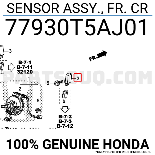 Cảm Biến Va Chạm Đầu Xe Honda City Mã phụ tùng 77930t5aj01