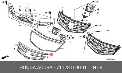 Nẹp Mạ Că Lăng Phải Honda Cr-V Mã phụ tùng 71123tlyh01
