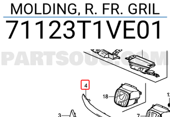 Nẹp Mạ Că Lăng Phải Honda Cr-V Mã phụ tùng 71123tlyh01
