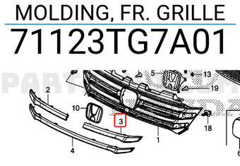 Nẹp Mạ Că Lăng Phải Honda Cr-V Mã phụ tùng 71123tlyh01