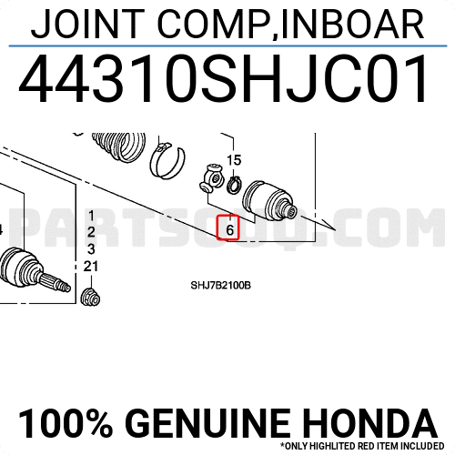 Đầu Láp Trong Phải Honda Odyssey Mã phụ tùng 44310SHJC01