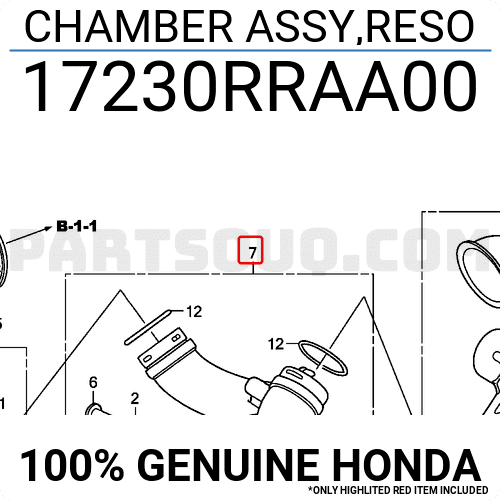 Hộp Lọc Gió Dưới Honda Civic Mã phụ tùng 17230RRAA00