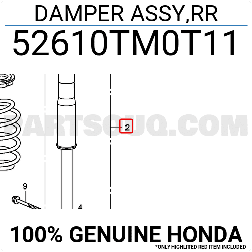 Giảm Xóc Sau Honda City Mã phụ tùng 52610TM0T11