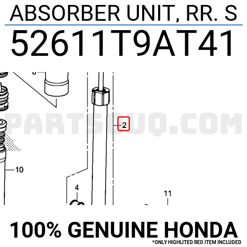 Giảm Xóc Sau Honda City Mã phụ tùng 52611T9AT41