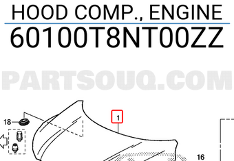 Nắp Capo Honda Hr-v Mã phụ tùng 60100T8NT00ZZ