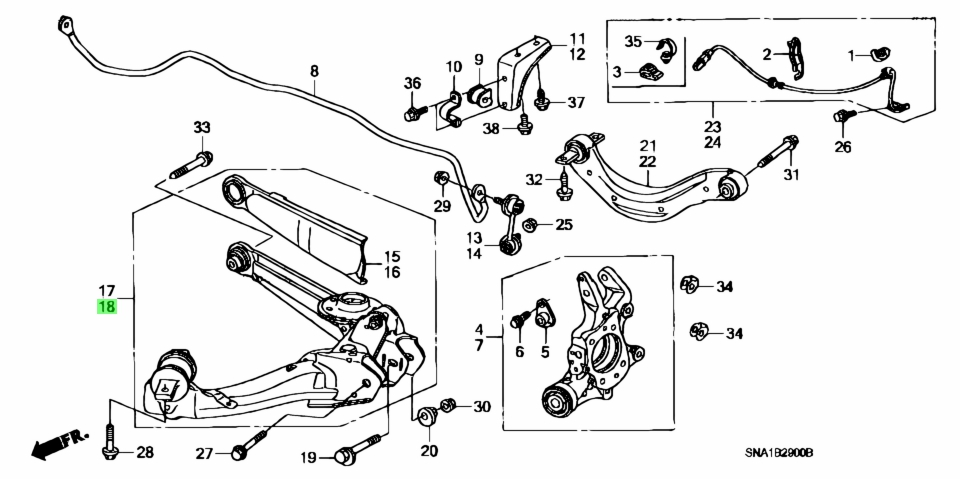 Càng A Sau Phải Honda Civic Mã phụ tùng 52371SNA905