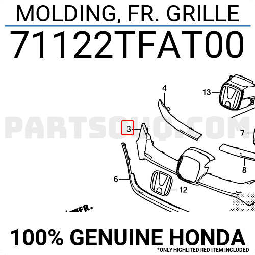 Mặt Ca Lăng Honda Cr-V Mã phụ tùng 71122TFAT00