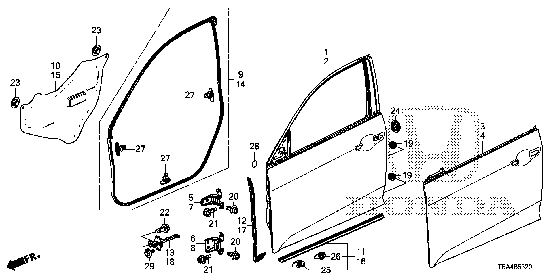 Cánh Cửa Trước Trái Honda City Mã phụ tùng 67151T9A305ZZ
