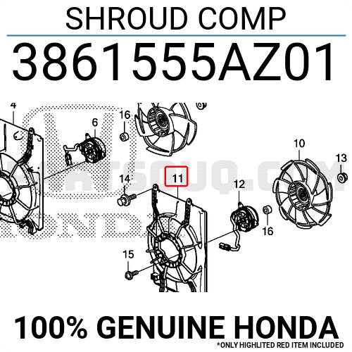 Lồng Quạt Gió Động Cơ Honda City Mã phụ tùng 3861555AZ01