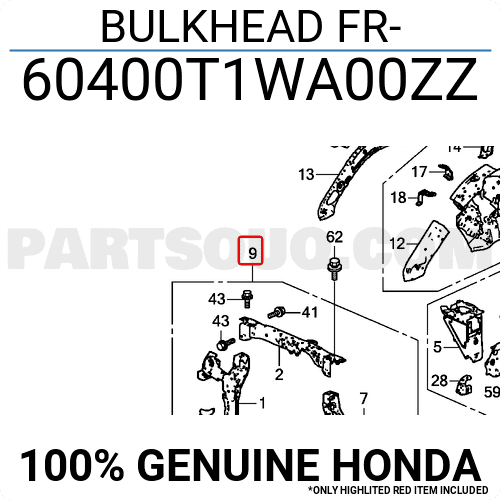 Khung Xương Đầu Xe Honda City Mã phụ tùng 60400T9AY00ZZ