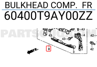 Khung Xương Đầu Xe Honda City Mã phụ tùng 60400T9AY00ZZ