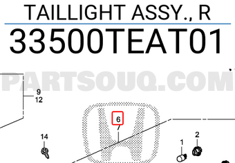 Đèn Hậu Ngoài Phải Honda Civic Mã phụ tùng 33500TEAT01