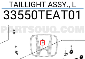 Đèn Hậu Ngoài Trái Honda Civic Mã phụ tùng 33550TEAT01