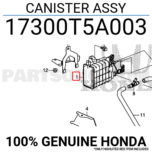 Hộp Lọc Xăng Thừa Honda City Mã phụ tùng 17300T5A003