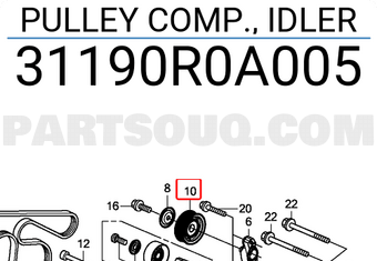 Puly Tỳ Honda Civic Mã phụ tùng 31190R0A005