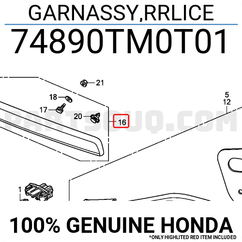 Nẹp Cốp Sau Honda Cr-V Mã phụ tùng 74890TMET01ZA