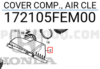 Nắp Hộp Lọc Gió Trên 1.8 Honda Civic Mã phụ tùng 172105fem00