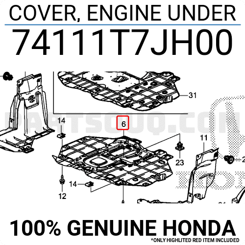 Chắn Bùn Gầm Máy Giữa Honda Hr-v Mã phụ tùng 74111T7JH00