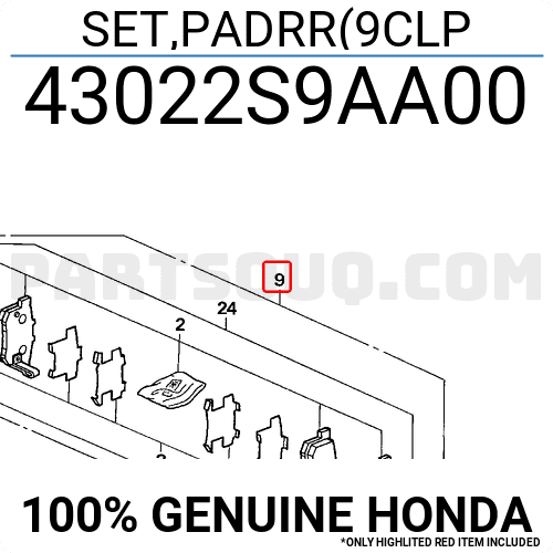 Má Phanh Sau Honda Cr-V Mã phụ tùng 43022S9A010