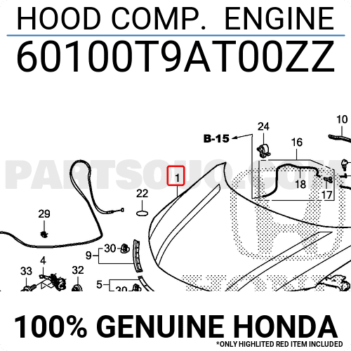 Nắp Ca Pô Honda City Mã phụ tùng 60100T9AT00ZZ