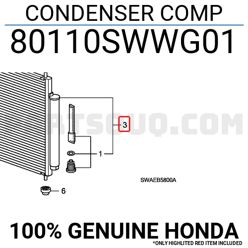 Giàn Nóng Honda Cr-V Mã phụ tùng 80110SWWG01
