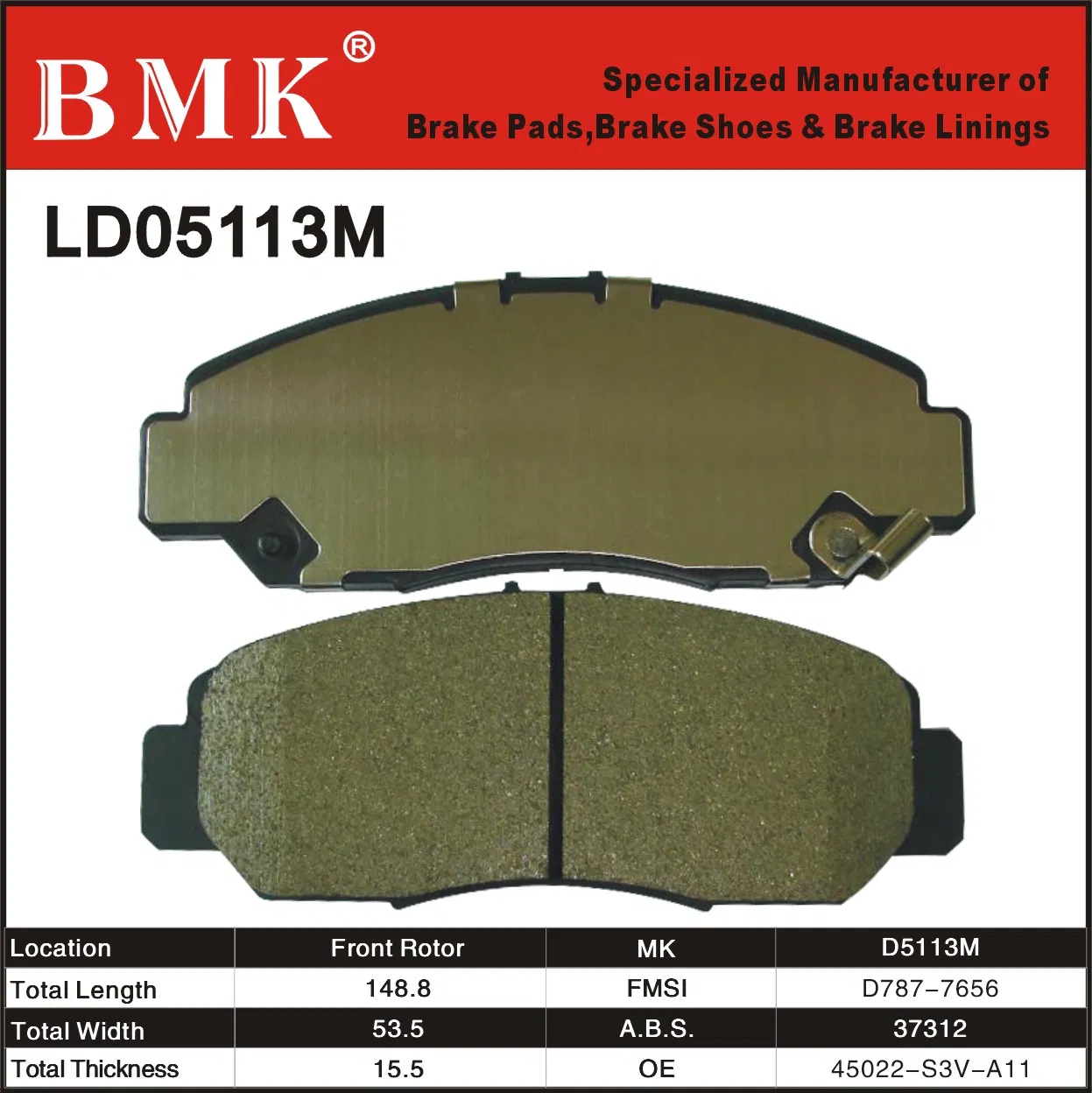 Má Phanh Trước Honda Civic OEM d5113m